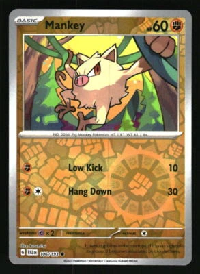 2023 Pokemon Paldea Evolved # 106 Mankey Reverse Holo Common - Image 1 of 2