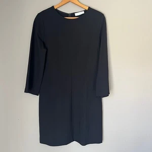 EVERLANE Black Long Sleeve Shift Dress Size 8 Classic Minimalist Career - Picture 1 of 4