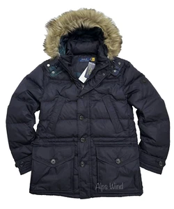 New Polo RL Faux Fur Water Repellent Hood Down Parka Coat Men's Size L, $230 Off - Picture 1 of 9