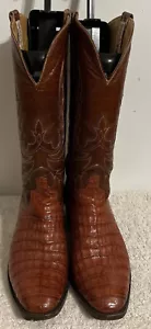 The Old Gringo Mens Genuine Caiman Leather Boots Brown 8.5 D - Picture 1 of 12
