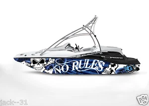 GRAPHIC KIT DECAL BOAT SPORTSTER SEA DOO SPEEDSTER SPORT WRAP SKULL NO RULES - Picture 1 of 2