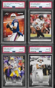 JOSH ALLEN PATRICK MAHOMES JOE BURROW JUSTIN HERBERT LEAF  4 ROOKIE LOT PSA 10 - Picture 1 of 1