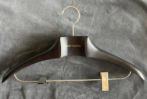 LV LOUIS VUITTON Heavy Duty Wooden Coat Hanger w/ Steel Clips Luxury wood - Picture 1 of 8