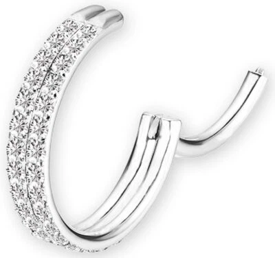 Piercing Orecchini Naso Segmento Clicker Cerniera Anello 2er Cristallo Ghirlanda - Immagine 1 di 4