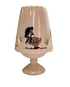Vintage Duck-Themed Ceramic Candle Holder - Scalloped Edges, Heart Cutouts, NIB - Picture 1 of 7