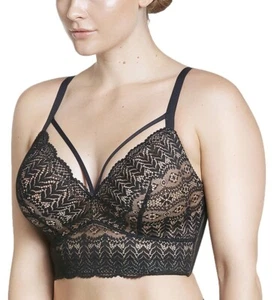 Parfait Mia Black Beige 38DD Lace Longline Bralette P5951 - Picture 1 of 7