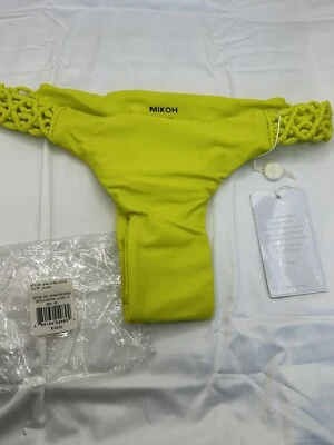Mikoh Women's Lilikoi Colored Pali Bikini Bottom Skinny Woven Sides Size XL New - Image 1 of 4