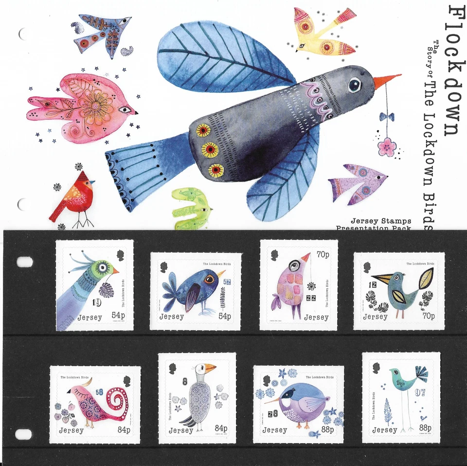 GB JERSEY 2021 @ 2021 The Lockdown Birds - Stamp Presentation Pack - Image 1 of 1