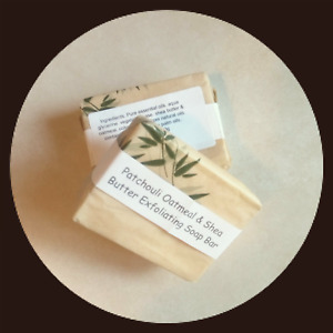 Handmade and all Natural ingredients.. Patchouli Oatmeal & Shea Butter Soap Bar