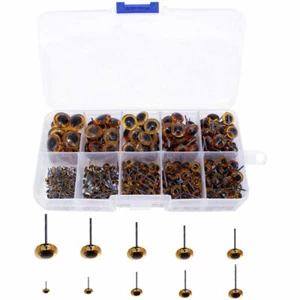 100 piezas pasadores de acero para ojos de vidrio ámbar para osos de fusión de agujas muñecas señuelos costura - Imagen 1 de 7