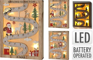Scatola in Legno 20x28cm Illumina LED Guida Casa per Natale Avvento Natale Calendario - Foto 1 di 7