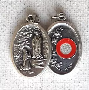 More details for our lady of lourdes   medal with relic    pack of two