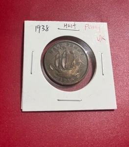 1938 HALF PENNY UK COIN - NICE WORLD COIN !!! - Picture 1 of 2