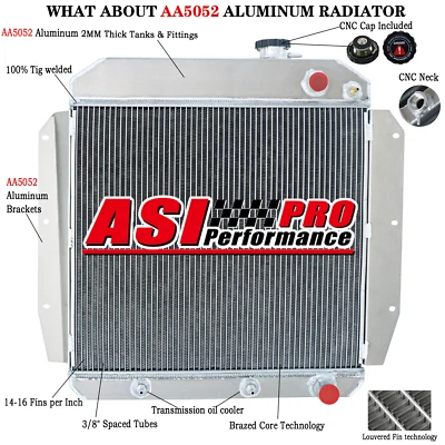 4-Row ALUMINUM RADIATOR Fit 1955-1959 CHEVROLET TRUCK PICKUP LS ENGINE SWAP PRO - Image 1 of 4