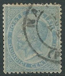 1863-65 REGNO USATO EFFIGIE 15 CENT TIRATURA LONDRA - S18-13 - Picture 1 of 1