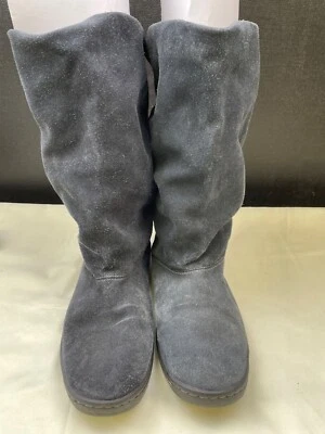 耐克女式黑色麂皮绒靴子/鞋拉链 8.5 码 SKU 5739 — 第 1/4 张图片