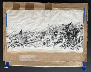 Gettysburg Battle Scene for American Heritage ~ 1957 R. Houlihan ~ Pen & Ink Art - Picture 1 of 22