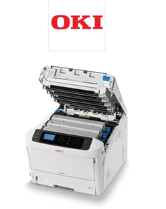 OKI C834NW Colour Laser Printer Wifi Airpirnt 36 Month Warranty (Networked, Wire - Picture 1 of 3