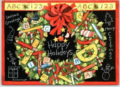 HOLIDAY WREATH SUSAN WINGET ART Lang Christmas Greeting Card New w/ Envelope MG2 - Image 1 of 3