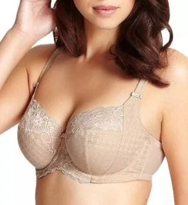 NWT Panache Envy Full Cup Bra 30E Chai Beige Underwired Lace Trim Lingerie 7285 - Picture 1 of 10