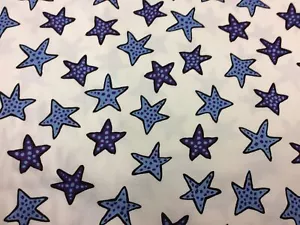 Makower 4201 Maisy Blue Stars 100% Cotton - Picture 1 of 4