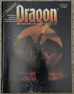 Dragon Magazine #194 - Vintage 1993 TSR Advanced Dungeons & Dragons AD&D RPGs - Picture 1 of 4