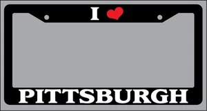 Black License Plate Frame "I Heart Pittsburgh" Auto Accessory Novelty 2533 - Picture 1 of 1