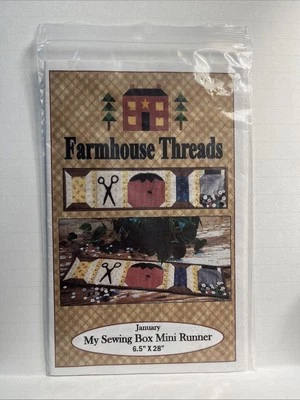 "Hilos de granja, enero, mi caja de costura mini corredor 6,5""X28""" Foto 1 de 2