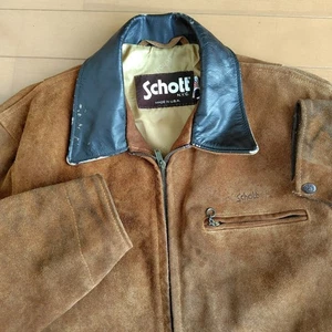 Schott Men's Suede Leather Jacket Blouson Camel Size 38 From Japan Authentic - Picture 1 of 10