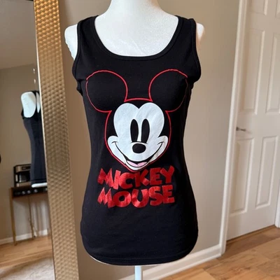 Disney Mickey Mouse Black Tank Top Kids Graphic Sleeveless Shirt L (11/13) - Image 1 of 4