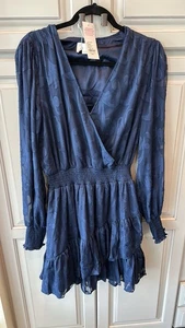 NEW LILLY PULITZER WOMEN'S CRISTIANA LONG SLEEVE TRUE NAVY DRESS SIZE 12 - Picture 1 of 2