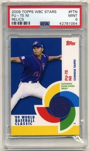 2009 Topps WBC Stars #FTN Fu-Te Ni Relics PSA 9 Mint Chinese Taipei / Taiwan - Picture 1 of 2