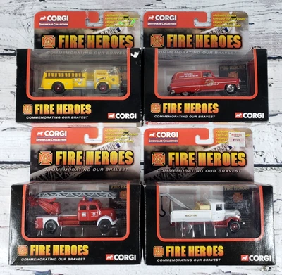 Vtg 2002 Corgi FIRE HEROES Lot (4)- Diecast Marirus, Pontiac, Mack, & Pumper NEW - Image 1 of 4