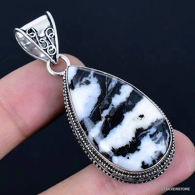 Pingente Buffalo Jasper 925 banhado a prata feito à mão de 2,17" - Imagem 1 de 3