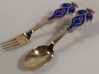 mz6/6  A. Michelsen  Jahreslöffel + Gabel 1974   925er Silber