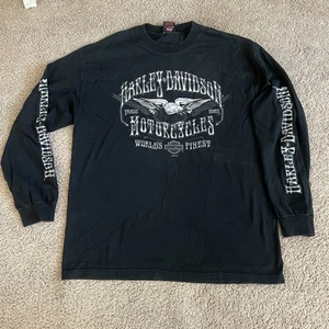 Black Harley Davidson Long Sleeve Shirt  XL Fort Hood TX Harker Heights - Picture 1 of 8