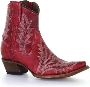 Circle G by Corral – rote bestickte Damen-Booties mit durchbrochener Zehenpartie - Bild 1 von 12