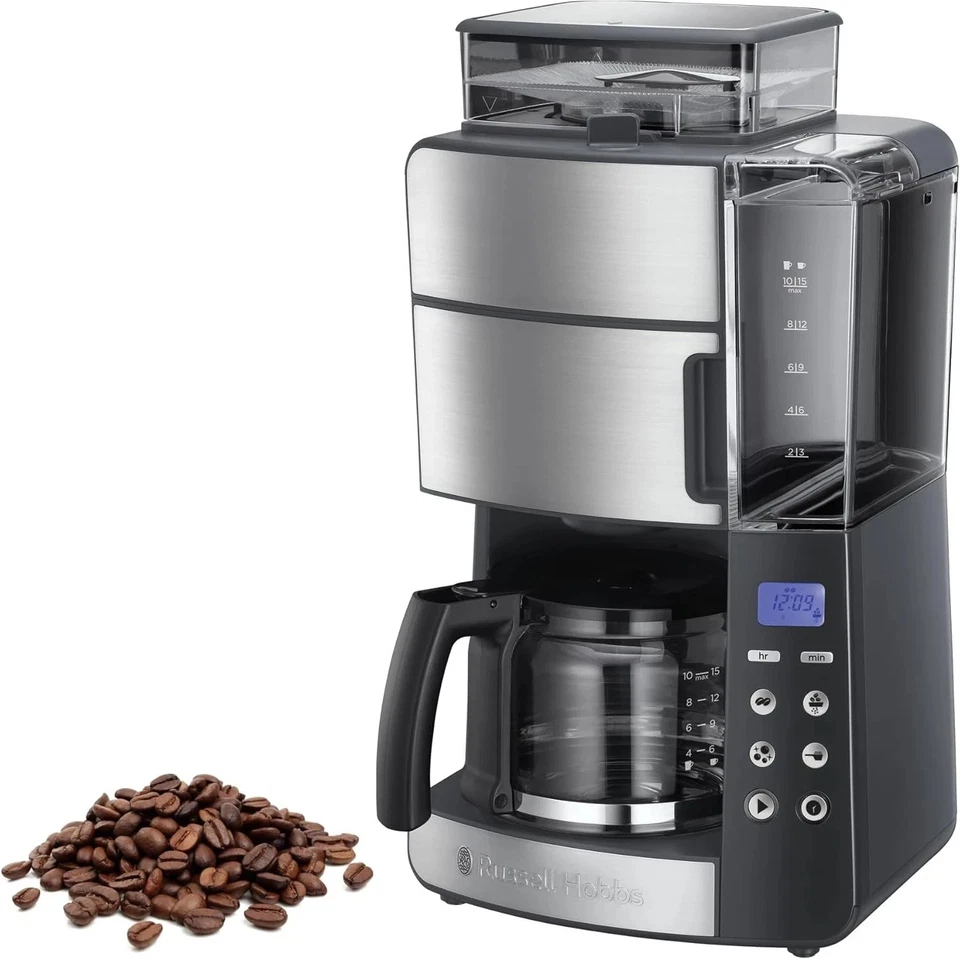 RUSSELL HOBBS 25610-56 Grind & Brew Digitale Kaffeemaschine Silber/Grau - Bild 1 von 2