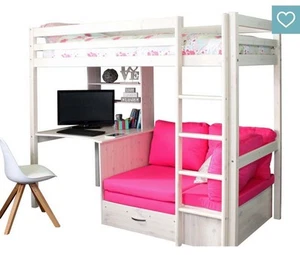 Bunk bed with desk Sofa And Pull Out Bed Stompa high Sleeper - Picture 1 of 8