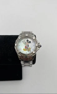 Disney Affinity Diamond Mickey Mouse Silver-Tone Analog Wristwatch - Picture 1 of 9