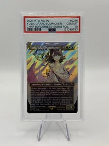 Yuna, Grand Summoner MTG Final Fantasy Char Borderless - Surge Foil #0216 PSA 10 - Picture 1 of 7