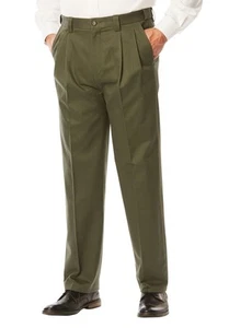 KingSize Men's Big & Tall Classic Fit Wrinkle-Free Expandable Waist Pleat Front - Picture 1 of 10