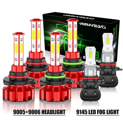 Kits de 6 faros LED blancos + faros antiniebla para Jeep Grand Cherokee 2005-2010 Foto 1 de 4