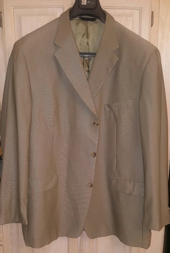 Blazer cappotto sportivo da uomo 48R Burberry Saks quinto grigio 100% lana vestibilità rilassata