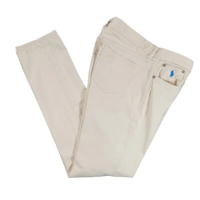 Pantalones chinos deportivos Ralph Lauren para hombre 32x29 (real) marfil pierna recta preppy Foto 1 de 4