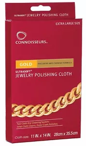 Connoisseurs Gold Jewelry Polishing Cloth Cleaner 11" x 14" - Picture 1 of 1