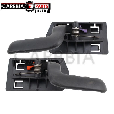 Interior Door Handle For 1999-2006 Chevrolet Silverado 1500 Set of 2 Front Black - Image 1 of 4