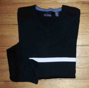 Suéter Greg Norman Cuello Redondo Mezcla de Lana Negro Azul Blanco Diseño L/S L c1398 - Imagen 1 de 8