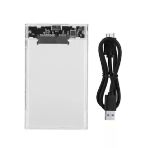 USB 3.0 to 2.5 inch SATA HDD SSD Disk Drive External Enclosure Transparent Case - Picture 1 of 8