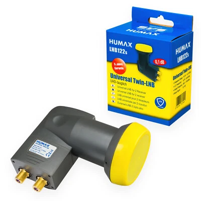 LNB Twin Humax 122s SAT LMB 2 Teilnehmer TV 0,1dB Digital LNC Wetterschutz UHD  - Bild 1 von 4
